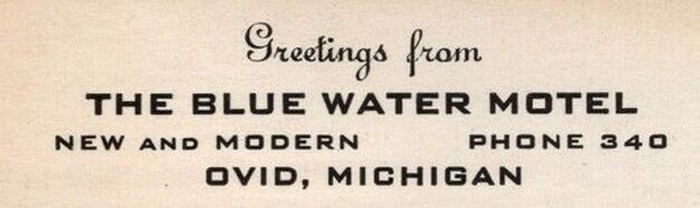 Blue Water Motel - Vintage Postcard